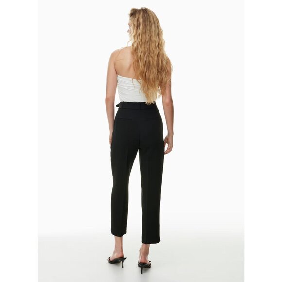 Aritzia WILFRED Jallade Black Crepe High Waisted Tie Front Trouser Pants, Size 6 - Picture 12 of 14